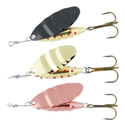 Abu Garcia 3 Pack Reflex Spinner - Assorti visspinners voor zoetwatervissen - Ideaal voor forel, baars, snoek en baars - Veelzijdig kunstaas voor werpend, slepend en jiggend vissen, Assorti 4,5 cm