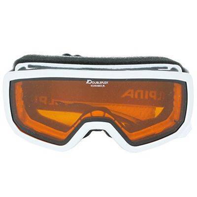 ALPINA Unisexe - Enfants, SCARABEO Lunettes de ski, white, One Size