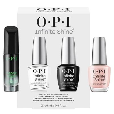 OPI Repair Mode Sérum Restructurant - 9ml + Duo Pack Base & Top Coat Infinite Shine - 2x15ml + Bubble Bath Infinite Shine - Vernis à ongles effet gel, sans lampe, tenue jusqu'à 11 jours - 15ml