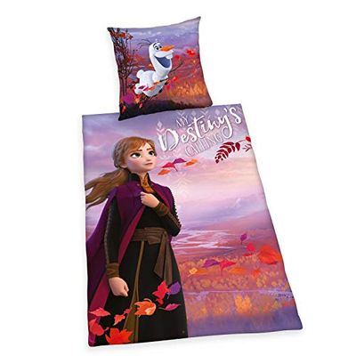 Herding Disney's Frozen 2 Juego de Cama, algodón, Multicolor, 80x80cm, 135x200cm