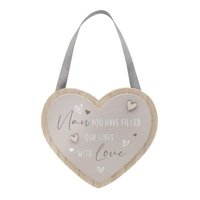 Lesser & Pavey Heart Plaque Nan for Gift & Decor | Ideal Signs & Plaque Birthday Gifts for Women & Men | Designed By Love and Affection | Lovely Plaques for Home & Office