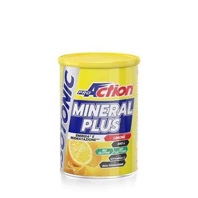 ProAction Mineral Plus Isotonic - Sali Minerali - Integratore salino isotonico per tutti gli sport - Gusto Limone - Latta da 450g