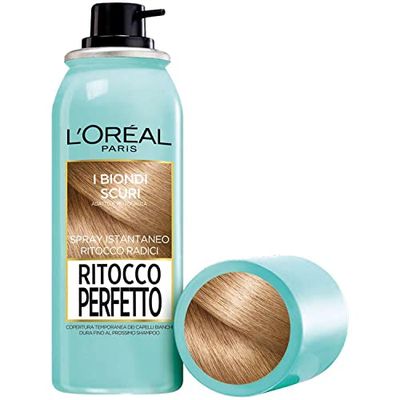 L'Oréal Paris Spray retouche parfait, spray instantané pour racines et cheveux blancs, durée jusqu'à 1 shampooing, couleur blonde foncé, 75 ml