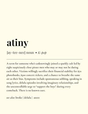 ATEEZ / ATINY Dictionary Definition K-Pop Meme Notebook – 8.5" x 11", 200 Pages, Lined Paperback for School, Studying, or Journaling