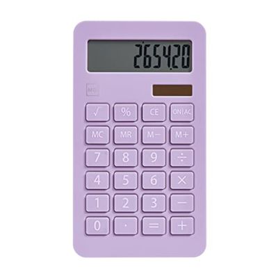 Miquelrius - Calculatrice Solaire, 10 Chiffres, Grandes Touches, écran LCD, Couleur Mauve