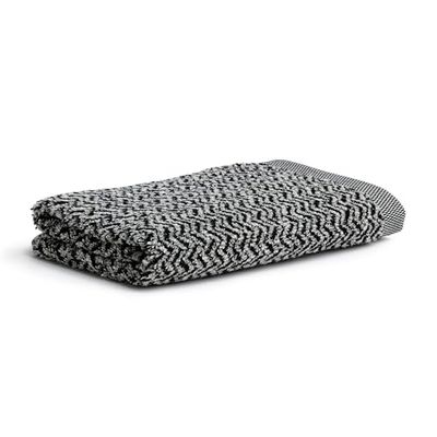 Möve Brooklyn Toalha de duche (80 x 150 cm), design de spiga, cor preta