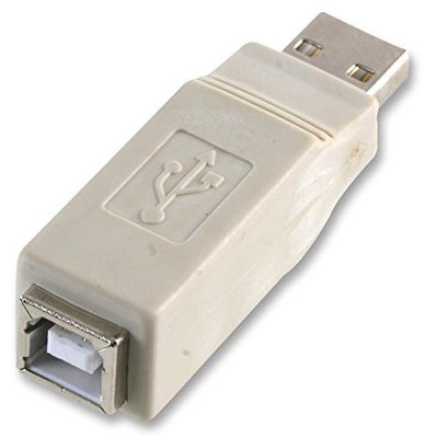 Pro Power PEC0053 USB 2.0 A Plug to USB 2.0 B Socket Adaptor, Light Grey