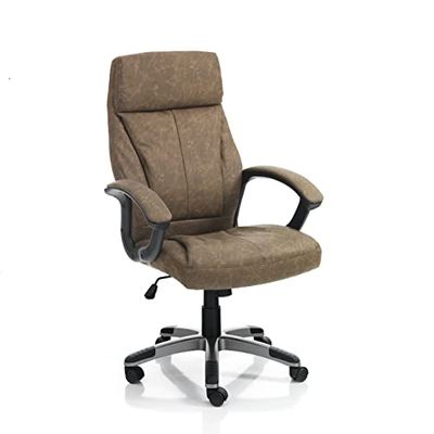 Wink Design Sylvan Brown Bureaustoel, metaal, oudbruin, zwart, H111/121 x 64 x 63 cm