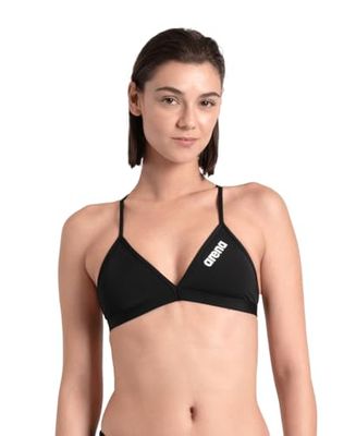 arena Performance Team Solid Top Bikini de Natation Femme, Maillot de Bain Séchage Rapide en Tissu aena MaxFit Eco avec une Résistance Maximale au Chlore et au Sel, Protection UV UPF 50+