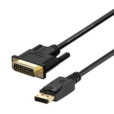 AISENS A125-0366 Câble convertisseur DisplayPort vers DVI mâle vers DVI mâle Noir 2 m