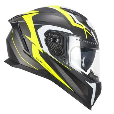 CGM Helm Full Face 311G BLAST SPORT zwart neongeel mat, S (55-56cm)