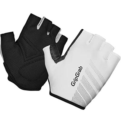 GripGrab Ciclismo passeio de homem MTB estrada Gravel bicicleta verão luvas sem dedos com amortecimento de nível de iniciação, unissexo - adultos, branco, XL