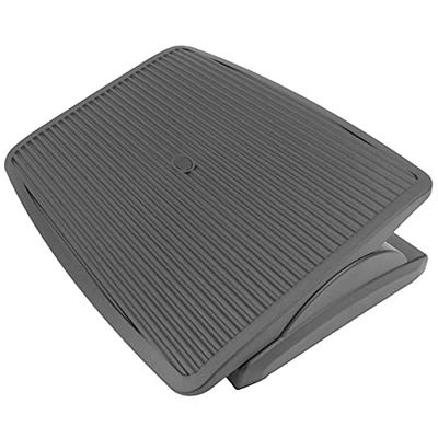 PrimeMatik - Reposapiés con Plataforma Ajustable de plástico Negro 450 x 350 mm