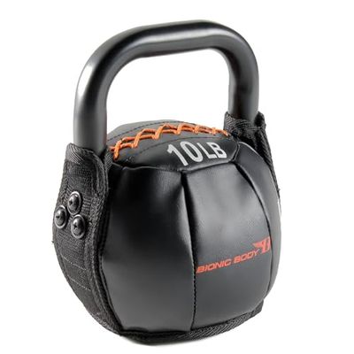 BIONIC BODY BBKB-10 - Kettlebell morbido con manico, 10, 15, 20, 25, 30, 35, 18 kg, per sollevamento pesi, condizionamento, forza e allenamento di base