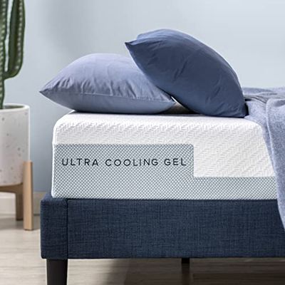 Zinus Pianka Memory Foam z ultra chłodzącym żelem materacem, pianką pamięciową, biały, 140 x 190 cm