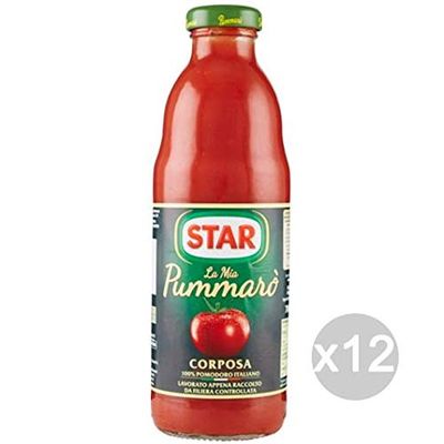 Star Set 12 Passata Pummaro Gr 700 Vetro Condimento per Pasta, Multicolore, Unica