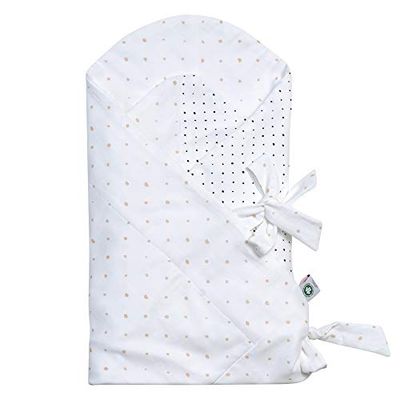 Motherhood Couverture d'emmaillotage pour bébé certifiée GOTS en Coton Bio de Kleckse Abricot et Noir