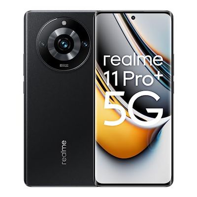 realme 11 Pro+ 5G 12 + 512 GB smartphone 200 MP OIS SuperZoom camera 120 Hz gebogen visiedisplay 5000 mAh massieve batterij 100 W Supervooc Charge Astral Zwart