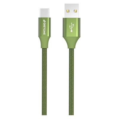 GreyLime USB A till USB C-flätad kabel för Samsung Android, Nokia, Huawei, kamera 2 m/6,6 fot