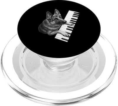 German Shepherd Playing Piano Pianist Dog Lover PopSockets PopGrip for MagSafe