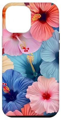 iPhone 15 Plus Colorful Flower Pattern Hawaii Hibiscus Tropical Floral Case