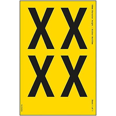 V Safety One Letter Sheet - x - 36 mm Character Height - 300 x 200 mm - Yellow Adhesive Vinyl