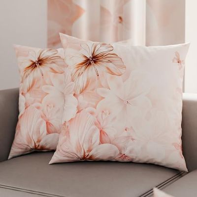 PETTI Artigiani Italiani - Coppia di Federe Cuscino 40x40 cm in Microfibra, Cuscini Arredo Camera da Letto, Divano, Salotto, Set 2 Fodere Copricuscino, Federa Floreale 11, 100% Made in Italy