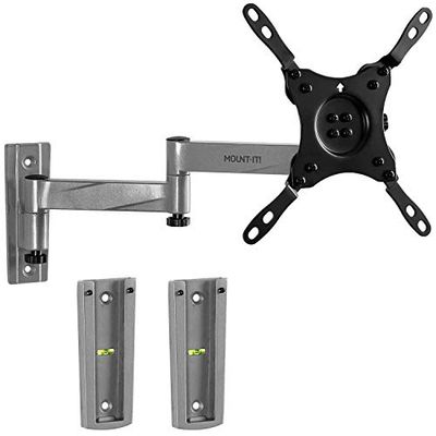 Mount-It! Vergrendelbare tv-houder, dubbele wandplaten, snelsluiting. Volledig bewegende roestbestendige aluminium arm voor gebruik binnen en buiten in camper, caravan, 33-107 cm schermen, VESA 200