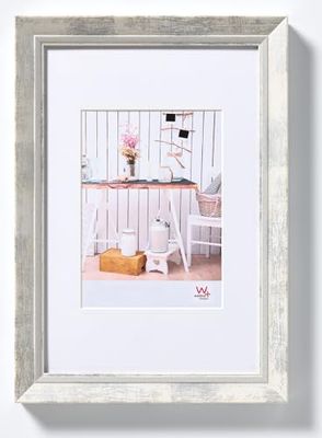 walther design Picture Frame White 10 x 15 cm with PassepArtout, Chalet Design Frame EL015W