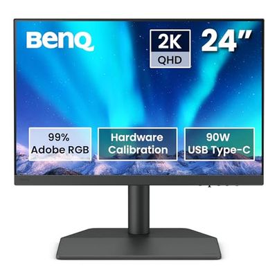 BenQ SW242Q Photographer Monitor (Tecnología AQcolor, 24 Pulgadas, 16:10 2K, 99% Adobe RGB, 98% P3, Calibración de Hardware, 90W USB-C, 16-bit 3D LUT, HDR10, Compatible con MacBook/Windows)