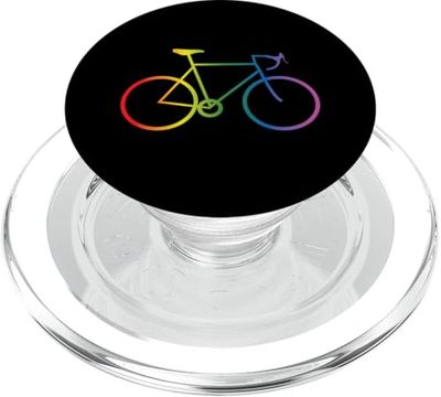 Rainbow Bicycle - Regalo de ciclista del orgullo gay LGBTQ para ciclistas PopSockets PopGrip para MagSafe