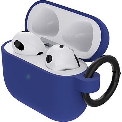 Otterbox Coque Soft Touch pour AirPods 3e Gen 2021, Coque de Protection Antichoc, Anti-Chute, Ultra-Mince, Anti-Rayures et Anti-éraflures pour Apple AirPods, Mousqueton Inclus, Bleu