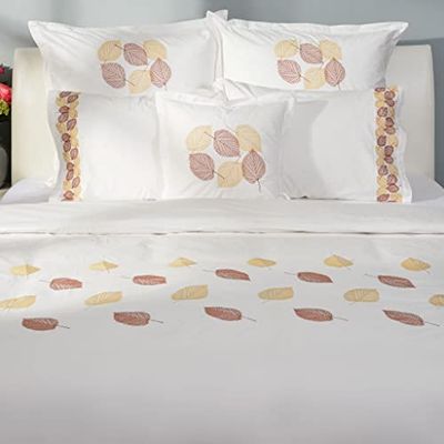 Sängset 7 delar OTONO 200 x 220 cm elfenben, beige, brun