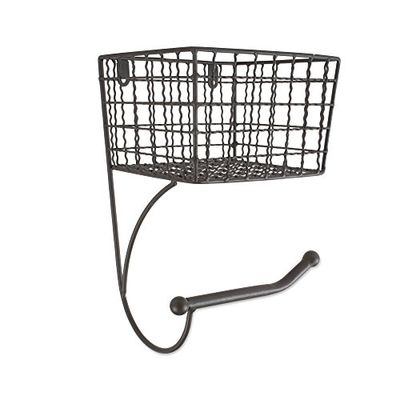 Home tradizioni Rustico Wall Mount Tissue Roll Dispenser Cestino per Il Bagno, Grigio, Porta Carta igienica