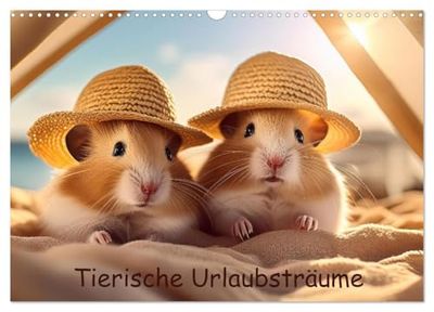 Tierische Urlaubsträume (Wandkalender 2026 DIN A3 quer), CALVENDO Monatskalender: Wenn unsere Tiere Urlaub machen könnten