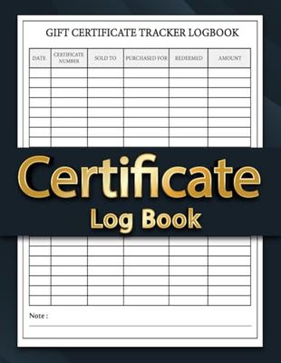 Certificate Log Book: A form for recording all the details of certificates issued