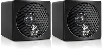 Pyle Altoparlanti Mini Cubo da 7,6 Centimetri, Speaker Passivo da 100 Watt con Driver in Carta da 7,6 Centimetri, Casse Audio per Home Theater Surround, Nero