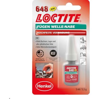 Adhésif liquide pour la fixation de roulements et autres composants cylindriques aux arbres et aux boîtiers.