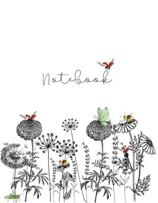 Boho Floral Notebook Journal: Wildflower, College Ruled, 8.5" x 11" - Perfect for Planning and Daily Organization (120 Pages)
