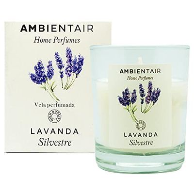 SEVENREEDS Ambientair Home Perfume Wild Lavender Scented Candle Lavender Air Freshener Home Scented Candle Aromatherapy Indoor Glass Candle