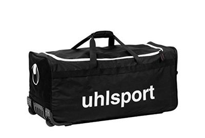 uhlsport Basic Line Travel & Team Bolsa, XL, 110 litros, bolsa de desporto bolsa de rodas - grande capacidade para adultos, preto/branco, 70 x 37,5 x 37,5 cm