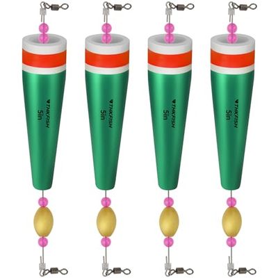 THKFISH Visdobbers dobbers vissen knallende kurk forel vlotter rig gewogen popping dobbers kurk forel drijvers voor vissen zout water 4 STKS GROEN 40 g