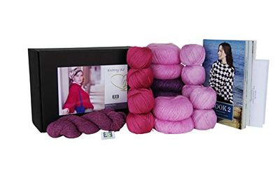 DesignEtte - Kit per lavoro a maglia, ragazza sul fuoco, Rosa/Lavanda, L/XL
