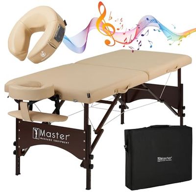 Master Massage Massagetafel en gezichtskussen, crème, 28 inch