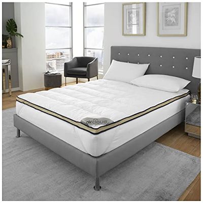 Mattress Protector King Size 4 Cm, Anti Allergy Bed Pad, Air Cloud Mattress Cover, White