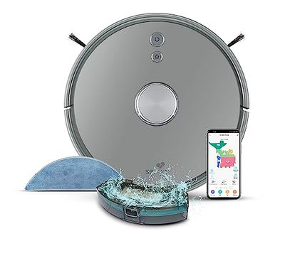Senya Set aspirapolvere robot laser My Little Robot e serbatoio dell'acqua – 230 minuti di autonomia – Programmabile Alexa e Google House Assistant – SYCN-VC008P, grigio