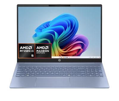 HP Omnibook 5 16-ag1002sl, AMD Ryzen AI 5 340, RAM 16GB LPDDR5, SSD 512 GB, Display 16" 2K IPS 300 Nits, 16:10, Antiriflesso, AMD Radeon 840M, True Vision FHD IR Cam, Windows 11, Sky Blu
