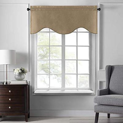 Elrene Home Fashions Colette Cantonnière festonnée en Soie synthétique Doré 127 x 53,3 cm