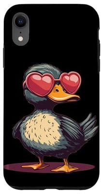 Bellissimi occhiali da sole a forma di anatra con amore per ragazzi Custodia per iPhone XR