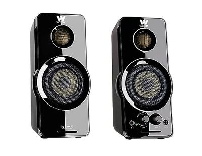 Woxter Big Bass 95 RGB - Altavoces Multimedia Estéreo, 20W, Potentes, conexión 3,5mm, iluminación RGB, Botones y Conexiones AUX y Cascos en Parte Frontal, PC/Smartphones y videoconsolas